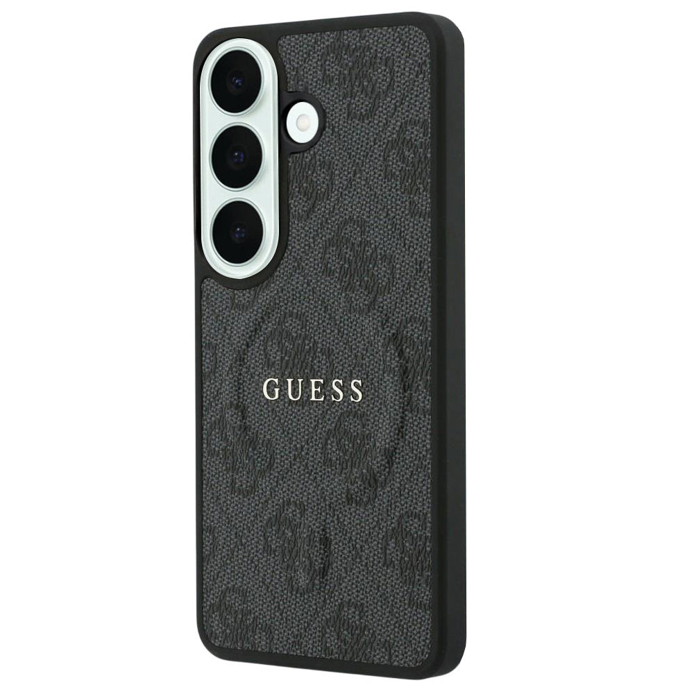 Custodia MagSafe per Samsung Galaxy S26 FE S741, Guess, 4G Embossed Ring Classic Logo, nera