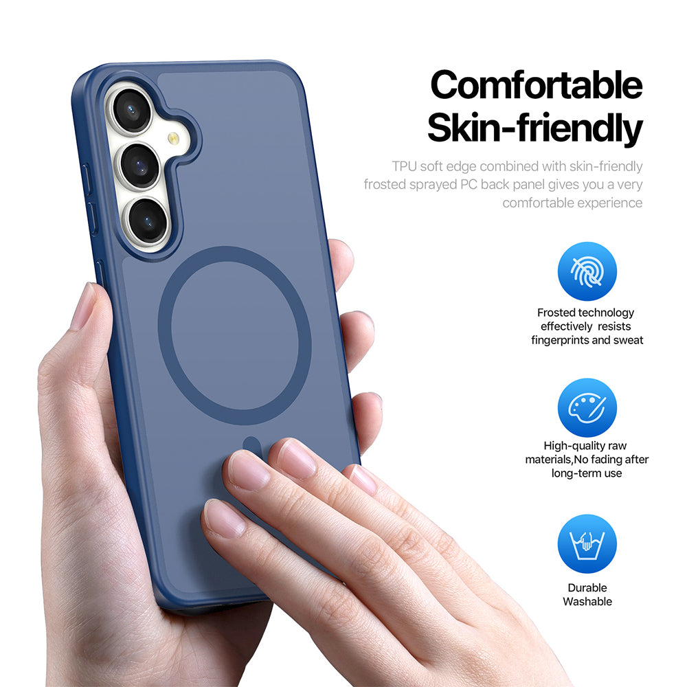 Cover MagSafe per Samsung Galaxy S26 FE S741 / S25 FE, DUX DUCIS, Yind, blu scuro