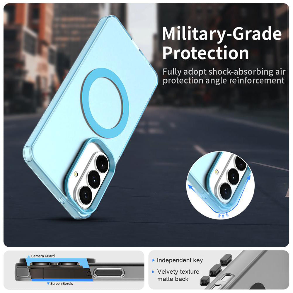 Custodia MagSafe per Samsung Galaxy S26 FE S741, Techsuit, CandyCase, Blu
