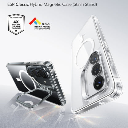 Custodia MagSafe per Samsung Galaxy S26 Plus S947, ESR, Classic Hybrid Kickstand, Trasparente