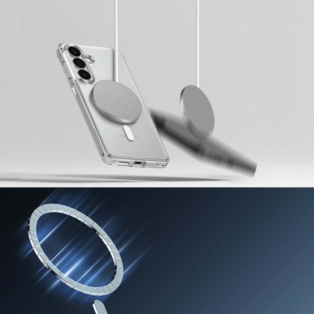 Custodia MagSafe per Samsung Galaxy S26 Plus, Ringke, Fusion, Trasparente Opaca