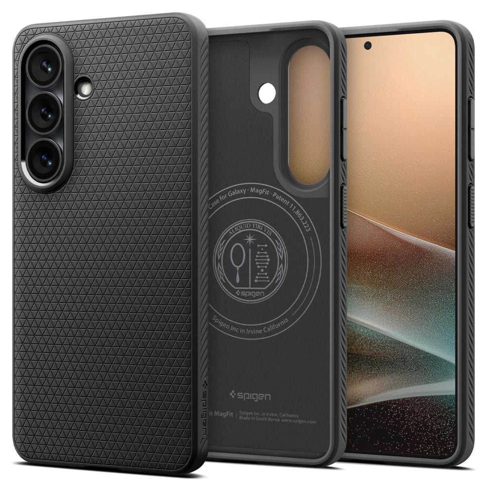Custodia MagSafe per Samsung Galaxy S26 Plus S947, Spigen, Liquid Air, Nera Opaca ACS10704