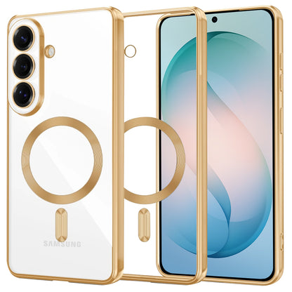 Custodia MagSafe per Samsung Galaxy S26 Plus, Techsuit, Luxury Crystal, Dorata