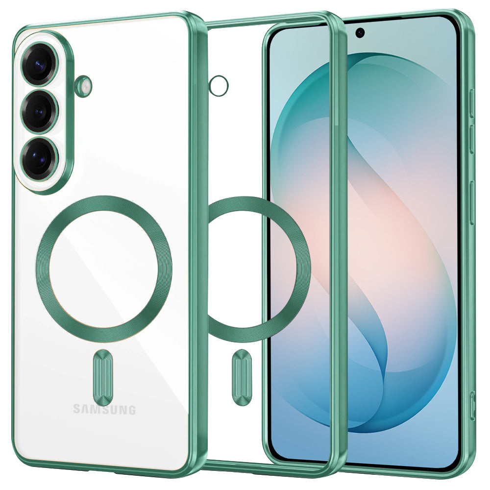 Custodia MagSafe per Samsung Galaxy S26 Plus, Techsuit, Luxury Crystal, Verde Chiaro