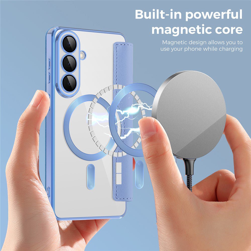 MagSafe Case for Samsung Galaxy S26 Plus, Techsuit, SmartMag Book, Blue