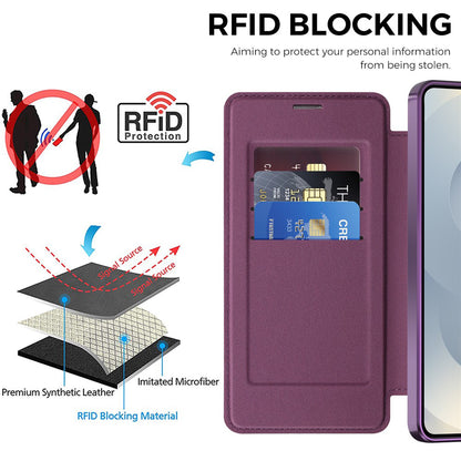 MagSafe Case for Samsung Galaxy S26 Plus S947, Techsuit, SmartMag Book, Purple