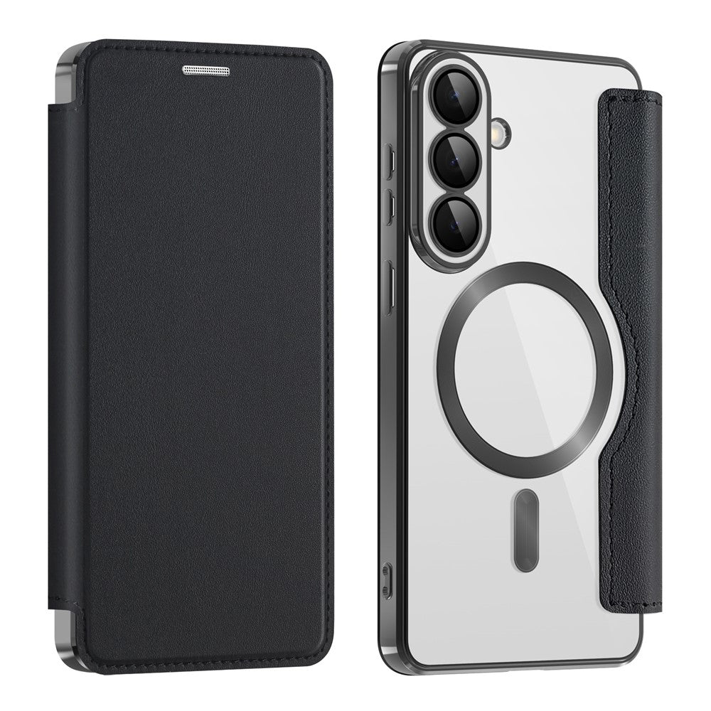 Custodia MagSafe per Samsung Galaxy S26 Plus, Techsuit, SmartMag Book, Nera