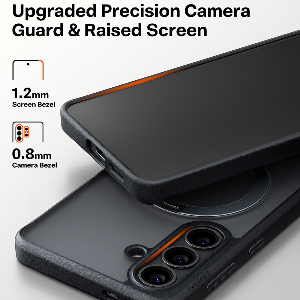 Custodia MagSafe per Samsung Galaxy S26 Plus, Torras, Ostand Spin, Nera