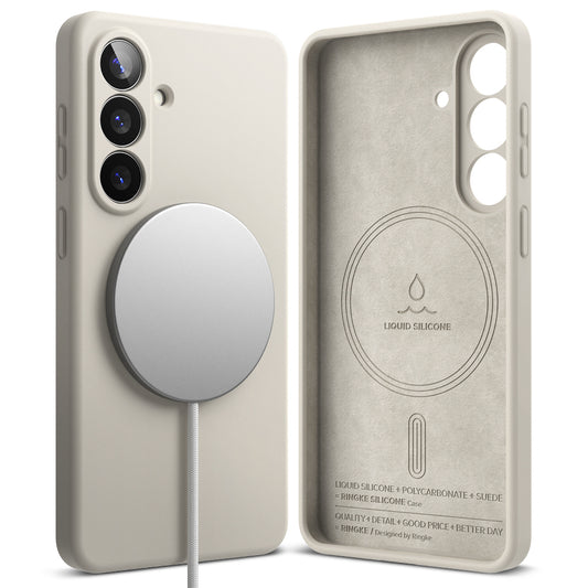 Custodia MagSafe per Samsung Galaxy S26, Ringke, Silicone, Crema