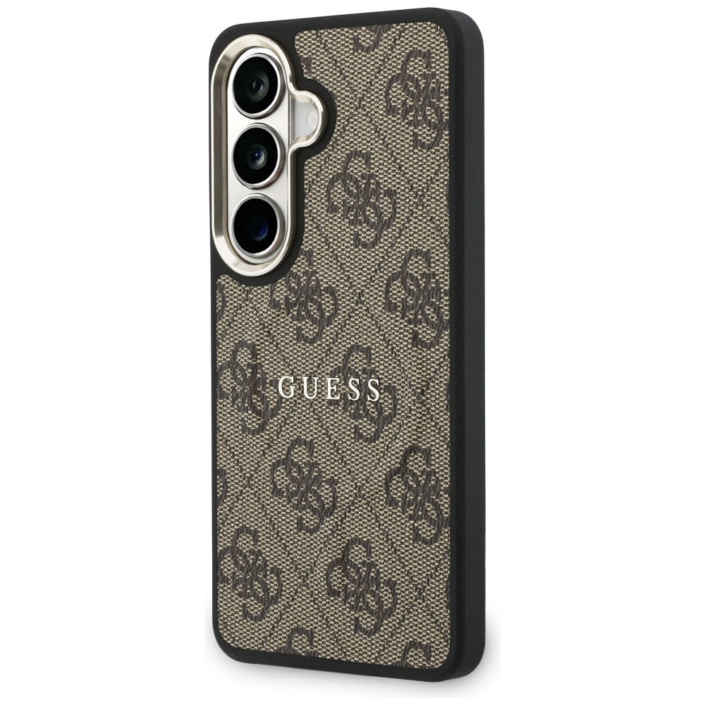 Custodia MagSafe per Samsung Galaxy S26 S942, Guess, 4G Embossed Ring, Marrone
