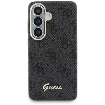 Custodia MagSafe per Samsung Galaxy S26 S942, Guess, 4G Script Logo, Nera