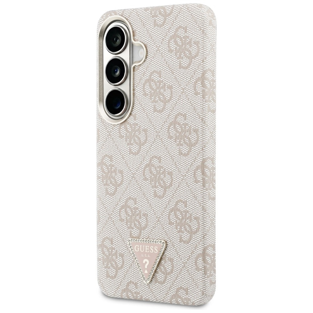 Custodia MagSafe per Samsung Galaxy S26 S942, Guess, Logo Triangolo 4G, Rosa