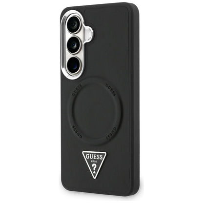 Custodia MagSafe per Samsung Galaxy S26 S942, Guess, Embossed Ring Triangle Logo, Nera