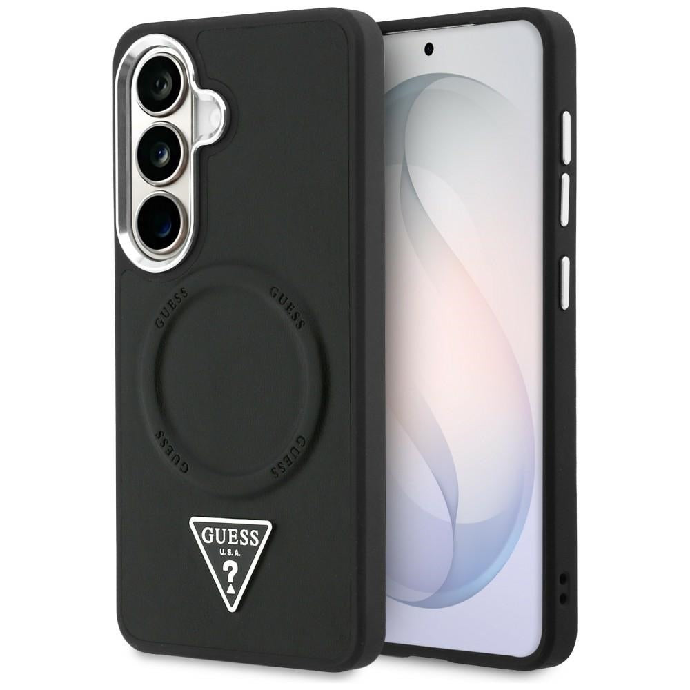 Custodia MagSafe per Samsung Galaxy S26 S942, Guess, Embossed Ring Triangle Logo, Nera
