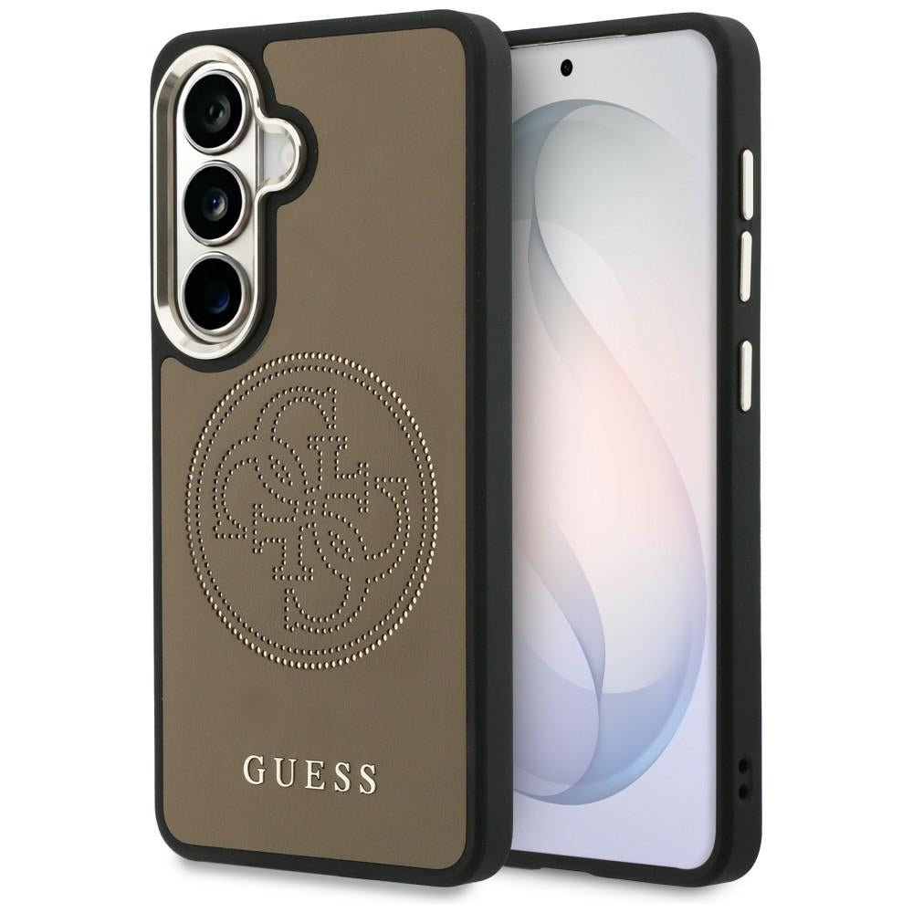 Custodia MagSafe per Samsung Galaxy S26 S942, Guess, Logo Perforato, Marrone