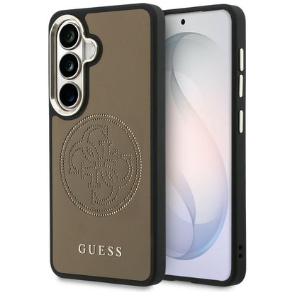 Custodia MagSafe per Samsung Galaxy S26 S942, Guess, Logo Perforato, Marrone