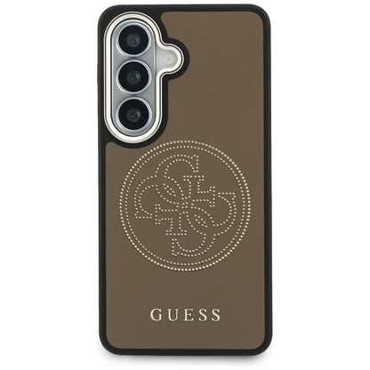 Custodia MagSafe per Samsung Galaxy S26 S942, Guess, Logo Perforato, Marrone