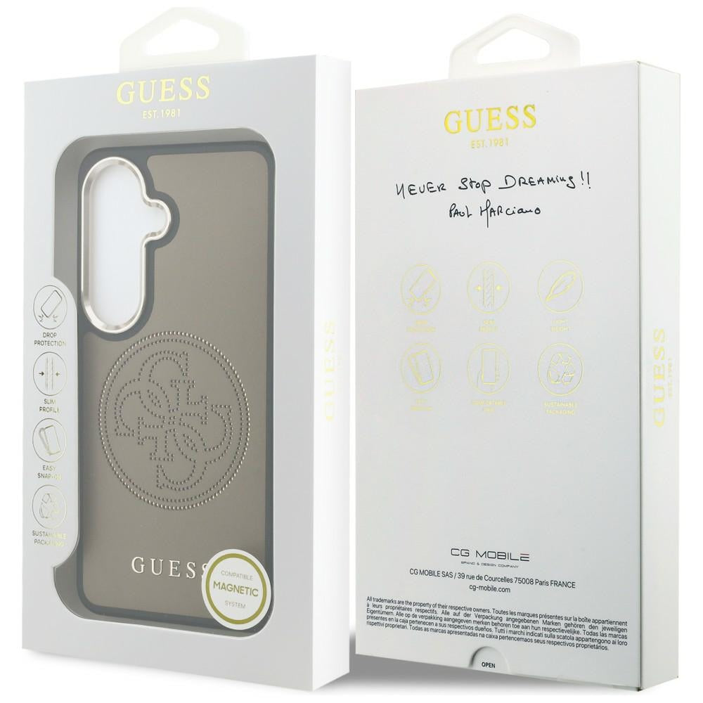 Custodia MagSafe per Samsung Galaxy S26 S942, Guess, Logo Perforato, Marrone