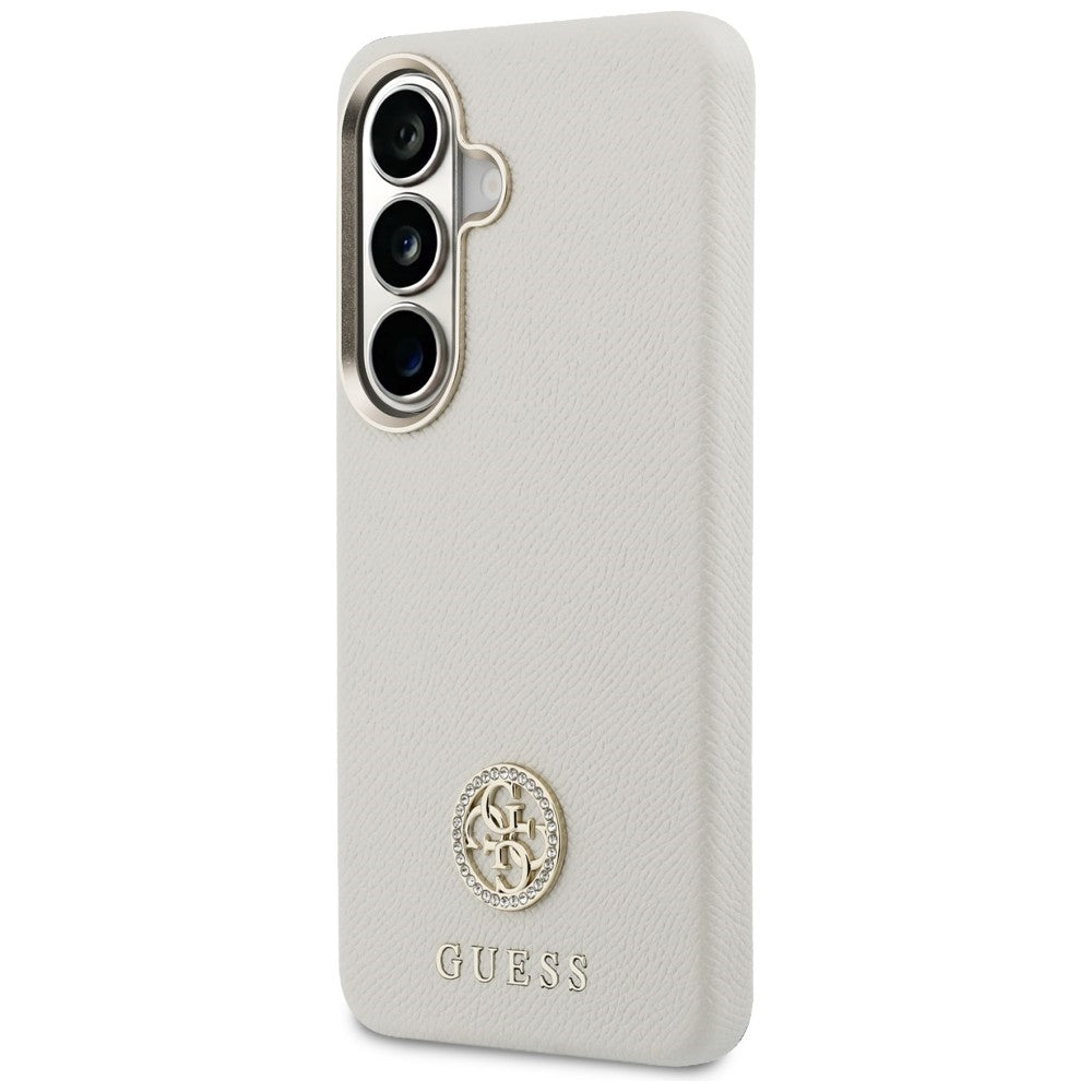 Custodia MagSafe per Samsung Galaxy S26 S942, Guess, Rhinestone Round Logo, Beige