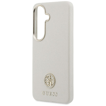 Custodia MagSafe per Samsung Galaxy S26 S942, Guess, Rhinestone Round Logo, Beige