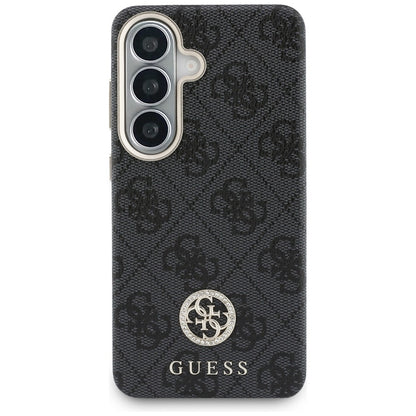 Custodia MagSafe per Samsung Galaxy S26 S942, Guess, Rhinestone Round Logo, Nera