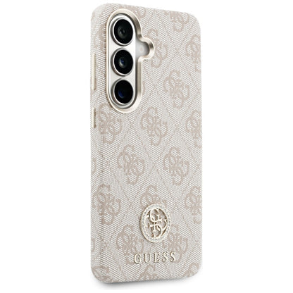 Custodia MagSafe per Samsung Galaxy S26 S942, Guess, Rhinestone Round Logo, Rosa