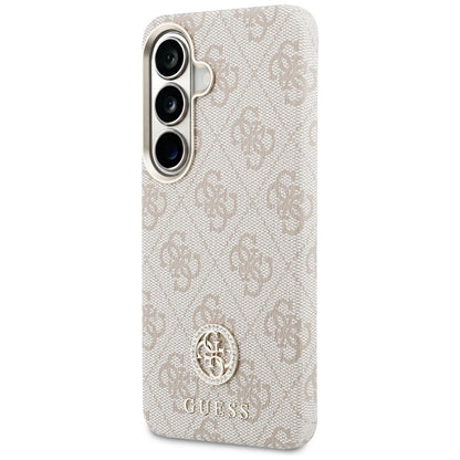 Custodia MagSafe per Samsung Galaxy S26 S942, Guess, Rhinestone Round Logo, Rosa
