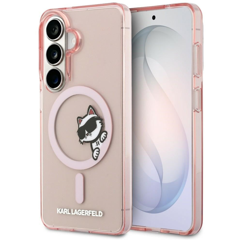 Custodia MagSafe per Samsung Galaxy S26 S942, Karl Lagerfeld, IML Choupette Peekaboo Logo, Rosa