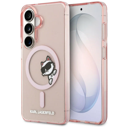 Custodia MagSafe per Samsung Galaxy S26 S942, Karl Lagerfeld, IML Choupette Peekaboo Logo, Rosa