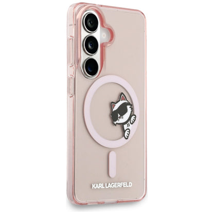 Custodia MagSafe per Samsung Galaxy S26 S942, Karl Lagerfeld, IML Choupette Peekaboo Logo, Rosa