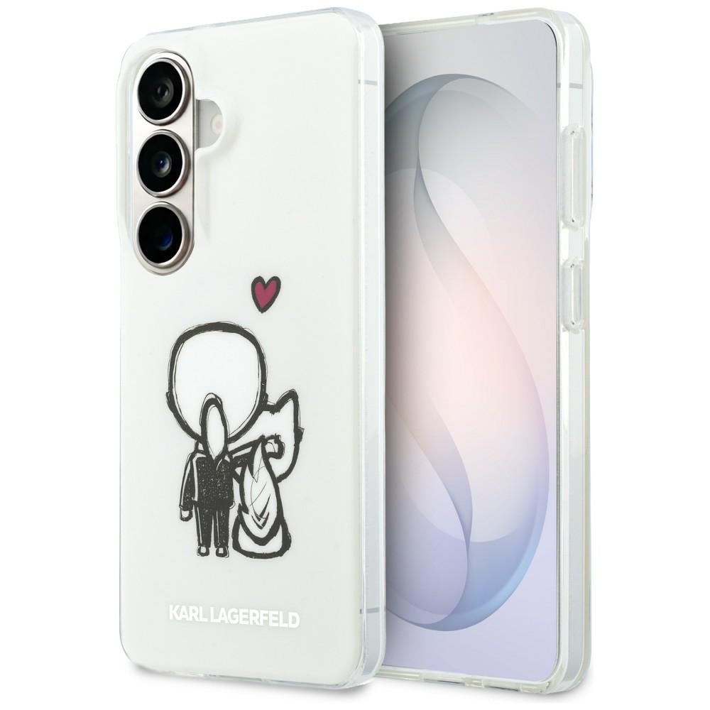 Custodia MagSafe per Samsung Galaxy S26 S942, Karl Lagerfeld, IML Karl & Choupette Back Logo, Bianca