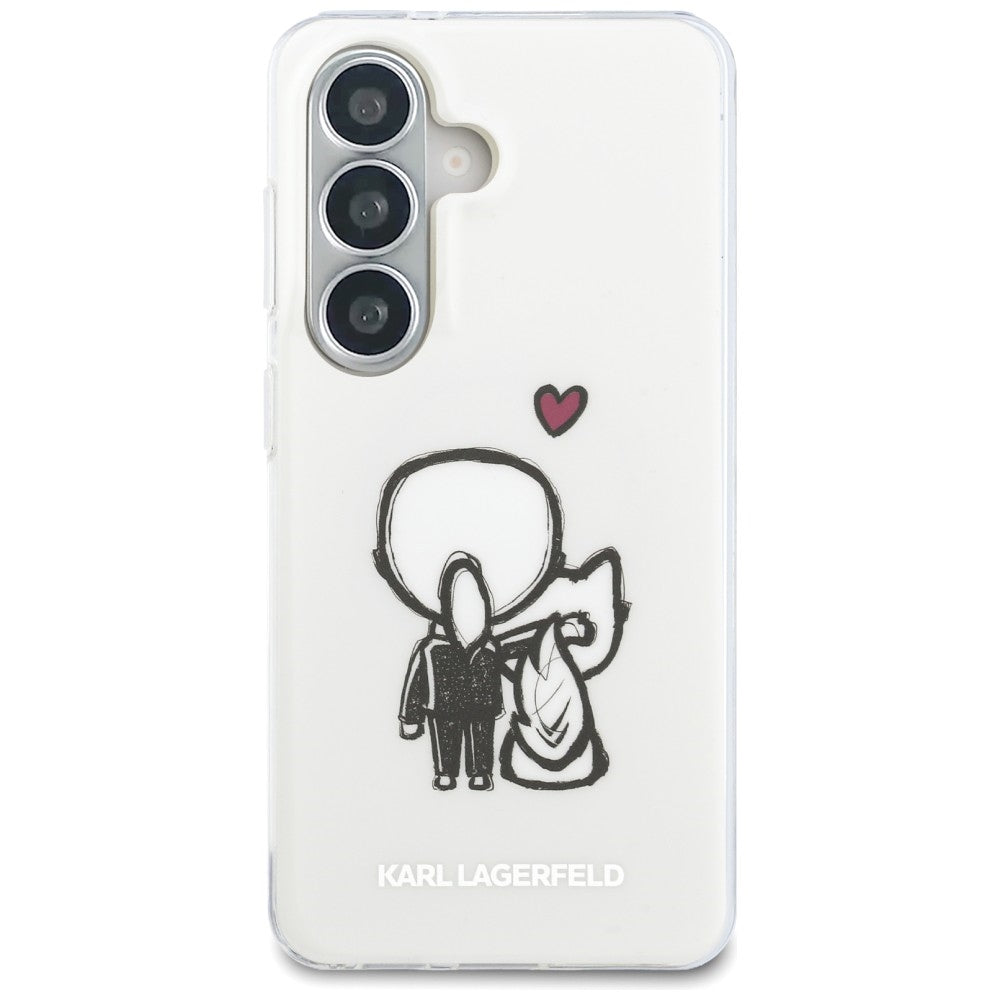 Custodia MagSafe per Samsung Galaxy S26 S942, Karl Lagerfeld, IML Karl & Choupette Back Logo, Bianca