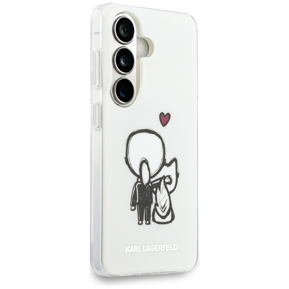 Custodia MagSafe per Samsung Galaxy S26 S942, Karl Lagerfeld, IML Karl & Choupette Back Logo, Bianca