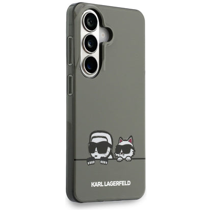 Custodia MagSafe per Samsung Galaxy S26 S942, Karl Lagerfeld, IML Karl & Choupette Peekaboo Logo, Nera