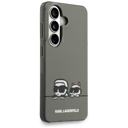 Custodia MagSafe per Samsung Galaxy S26 S942, Karl Lagerfeld, IML Karl & Choupette Peekaboo Logo, Nera