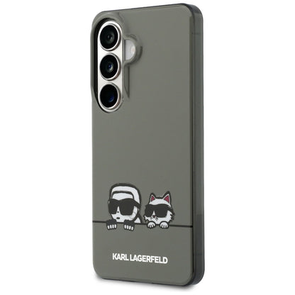 Custodia MagSafe per Samsung Galaxy S26 S942, Karl Lagerfeld, IML Karl & Choupette Peekaboo Logo, Nera