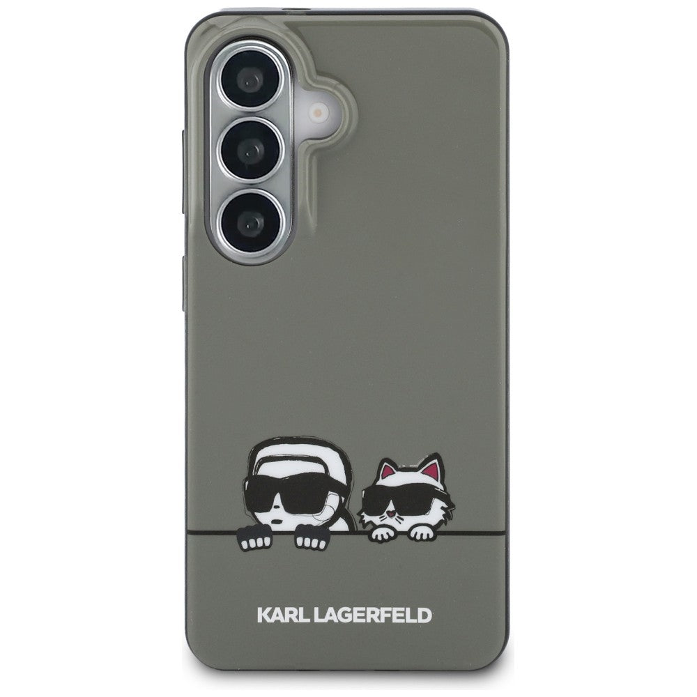 Custodia MagSafe per Samsung Galaxy S26 S942, Karl Lagerfeld, IML Karl & Choupette Peekaboo Logo, Nera