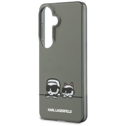 Custodia MagSafe per Samsung Galaxy S26 S942, Karl Lagerfeld, IML Karl & Choupette Peekaboo Logo, Nera