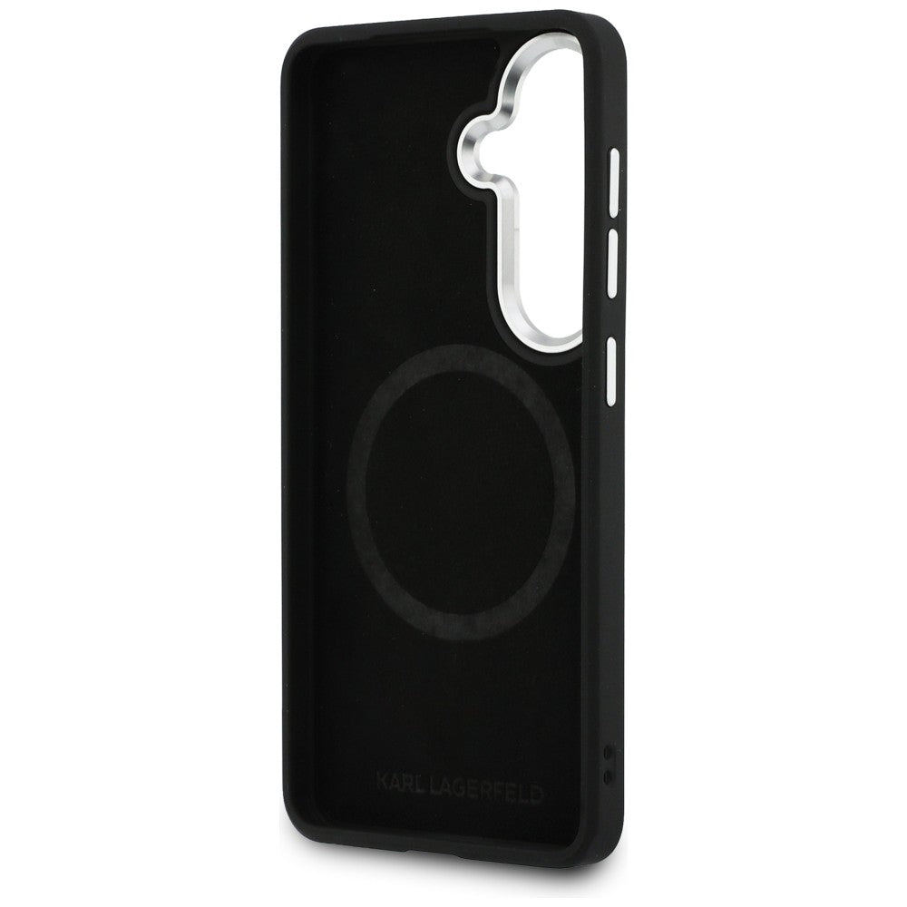 Custodia MagSafe per Samsung Galaxy S26 S942, Karl Lagerfeld, Karl Round Point Logo, Marrone