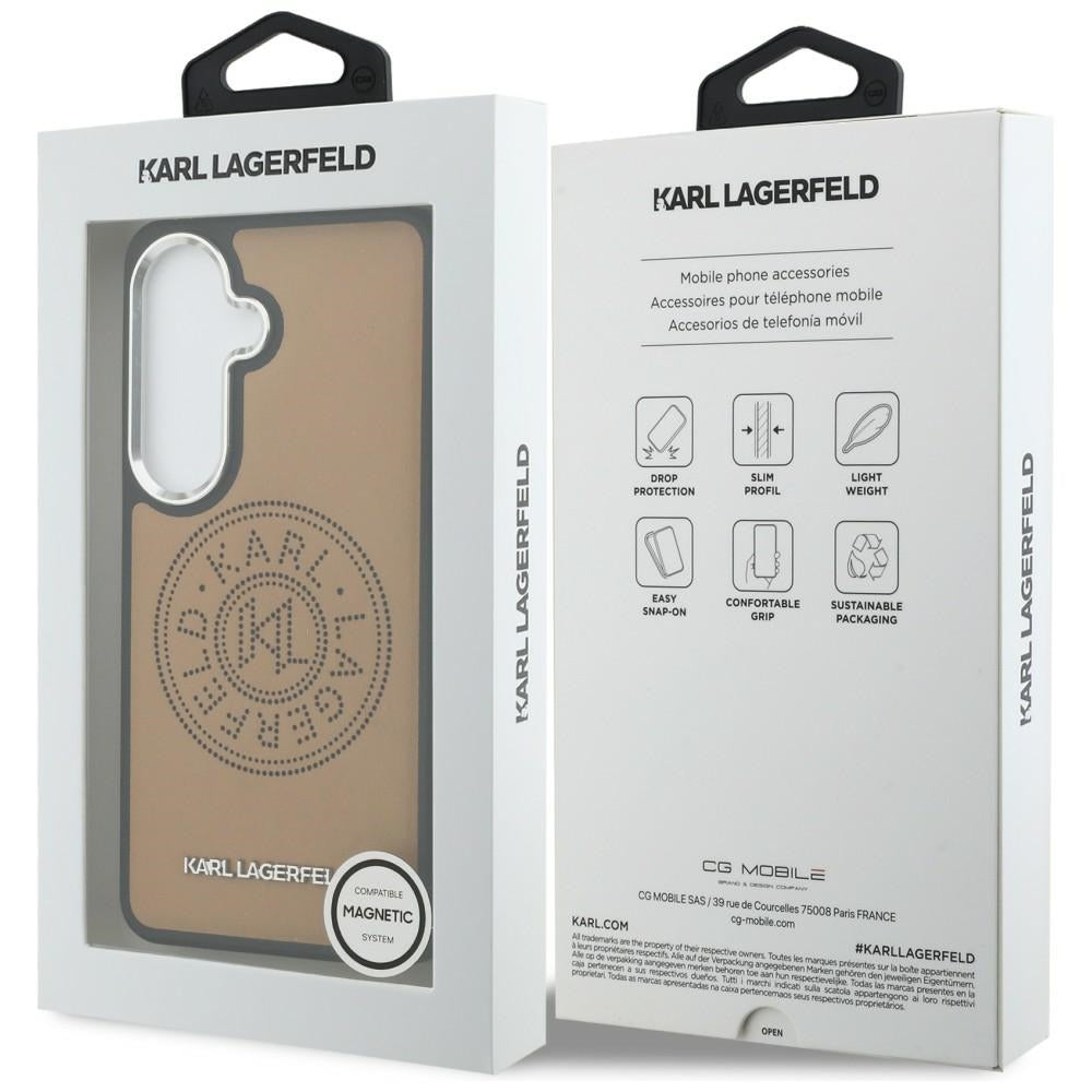 Custodia MagSafe per Samsung Galaxy S26 S942, Karl Lagerfeld, Karl Round Point Logo, Marrone