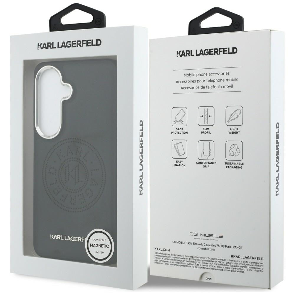 Custodia MagSafe per Samsung Galaxy S26 S942, Karl Lagerfeld, Karl Round Point Logo, Nera