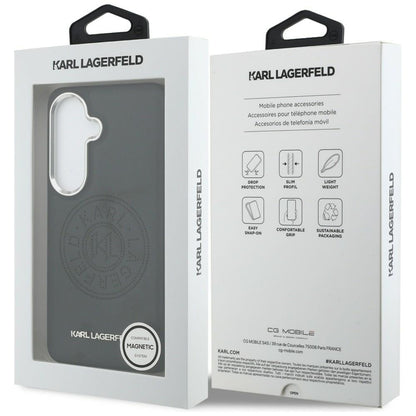 Custodia MagSafe per Samsung Galaxy S26 S942, Karl Lagerfeld, Karl Round Point Logo, Nera