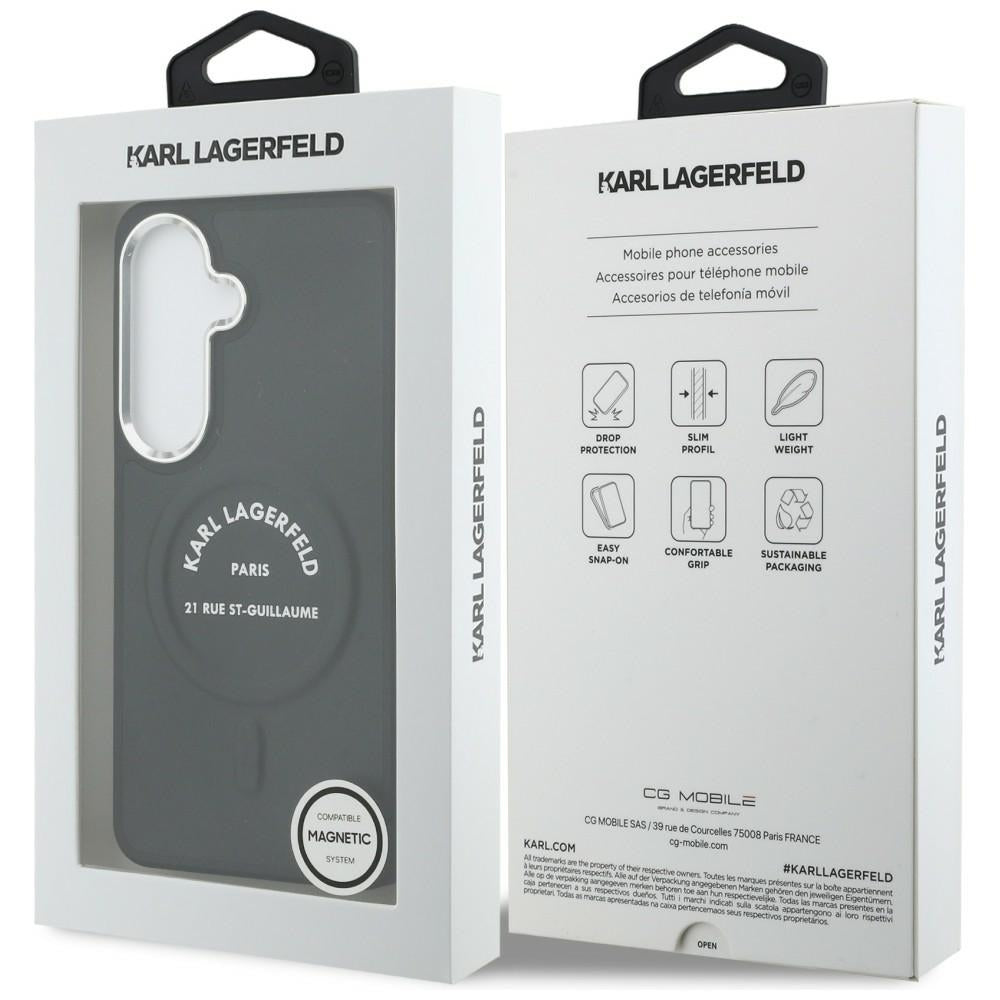 Custodia MagSafe per Samsung Galaxy S26 S942, Karl Lagerfeld, Karl RSG Logo, Nera