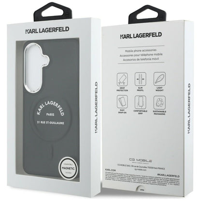 Custodia MagSafe per Samsung Galaxy S26 S942, Karl Lagerfeld, Karl RSG Logo, Nera