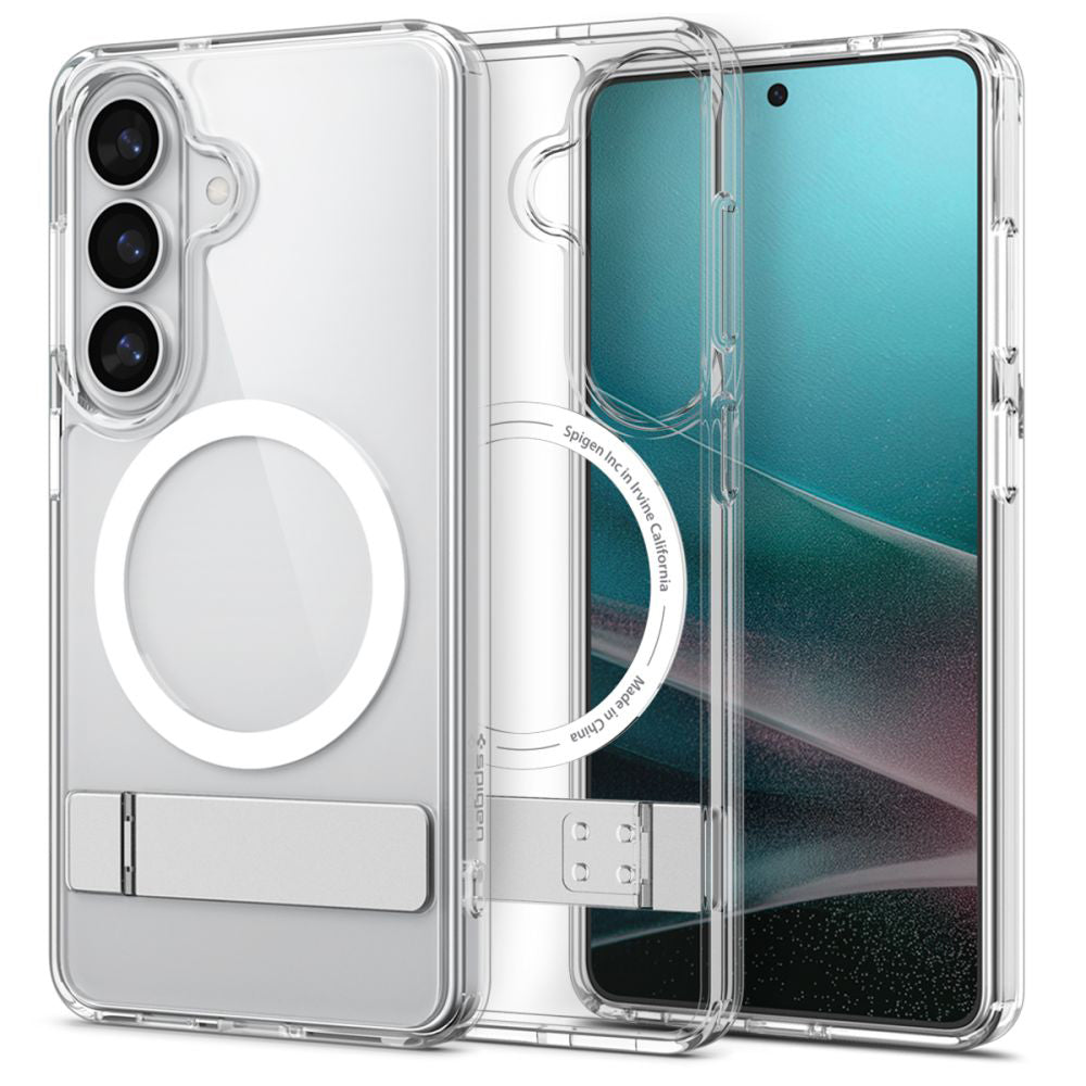 Custodia MagSafe per Samsung Galaxy S26 S942, Spigen, Ultra Hybrid S, Trasparente Bianca ACS11061