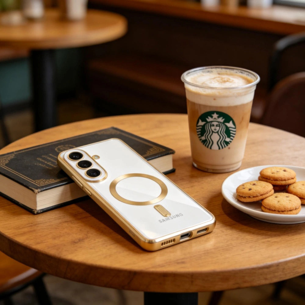 Custodia MagSafe per Samsung Galaxy S26, Techsuit, Luxury Crystal, Rosa