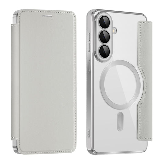 Custodia MagSafe per Samsung Galaxy S26, Techsuit, SmartMag Book, Grigio