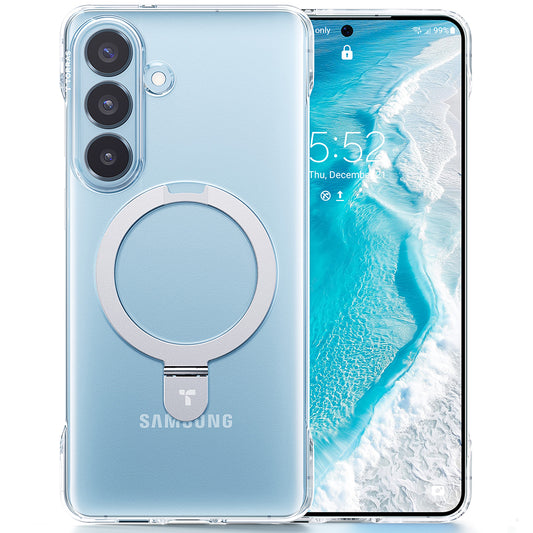 Custodia MagSafe per Samsung Galaxy S26, Torras, Ostand Slim, Trasparente