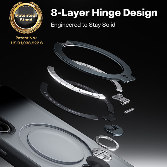 Custodia MagSafe per Samsung Galaxy S26, Torras, Ostand Spin, Nera