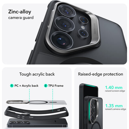 Custodia MagSafe per Samsung Galaxy S26 Ultra, ESR, Classic Hybrid Kickstand, Nera Satinata